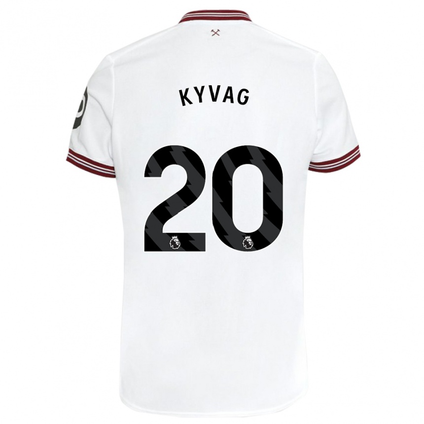 Men Football Thea Kyvag #20 White Away Jersey 2023/24 T-Shirt Canada