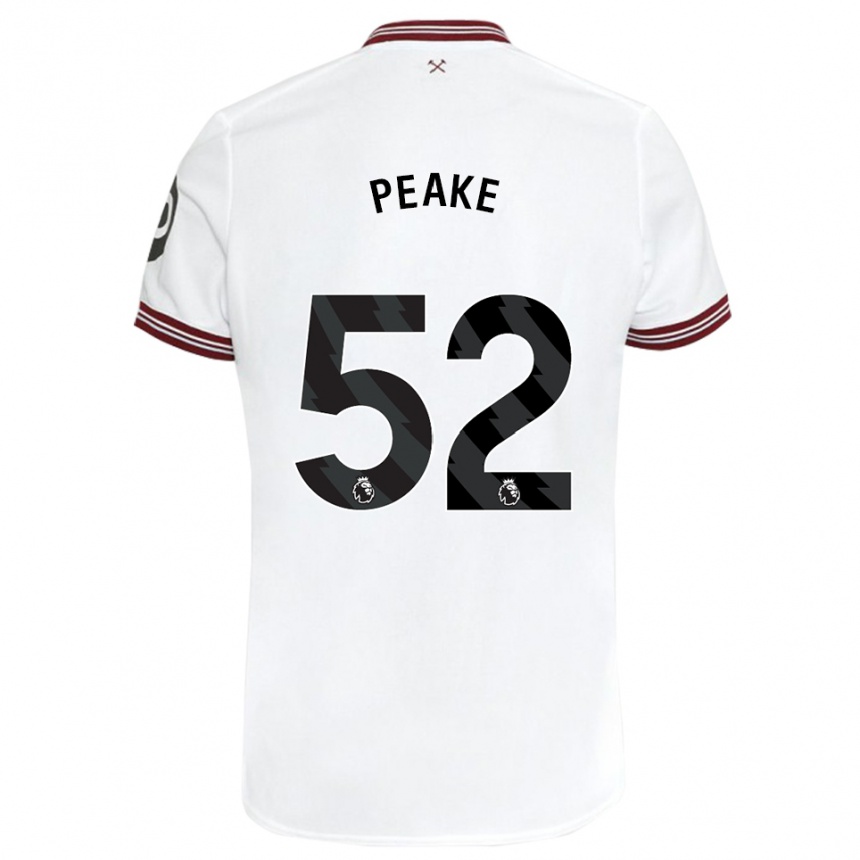 Men Football Lennon Peake #52 White Away Jersey 2023/24 T-Shirt Canada