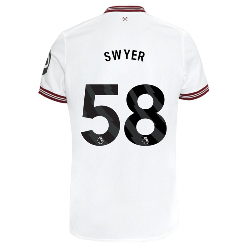 Men Football Kamarai Swyer #58 White Away Jersey 2023/24 T-Shirt Canada