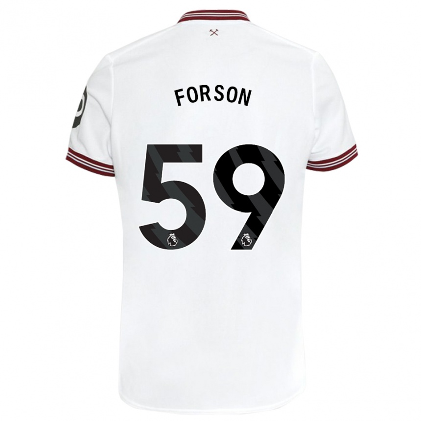 Men Football Keenan Forson #59 White Away Jersey 2023/24 T-Shirt Canada