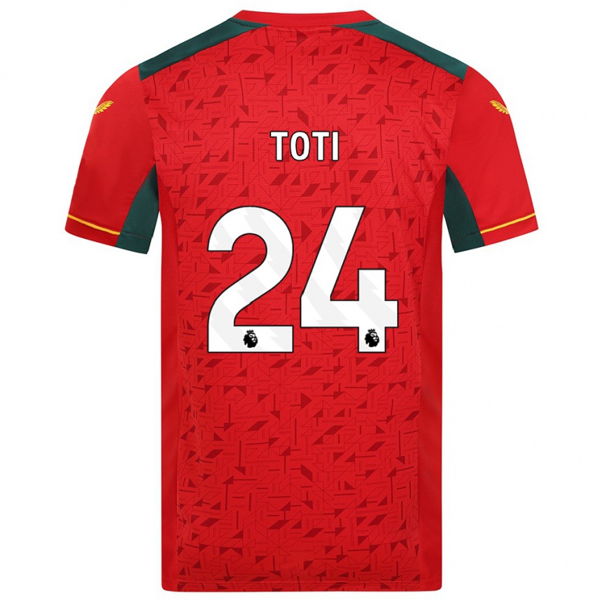 Men Football Toti #24 Red Away Jersey 2023/24 T-Shirt Canada