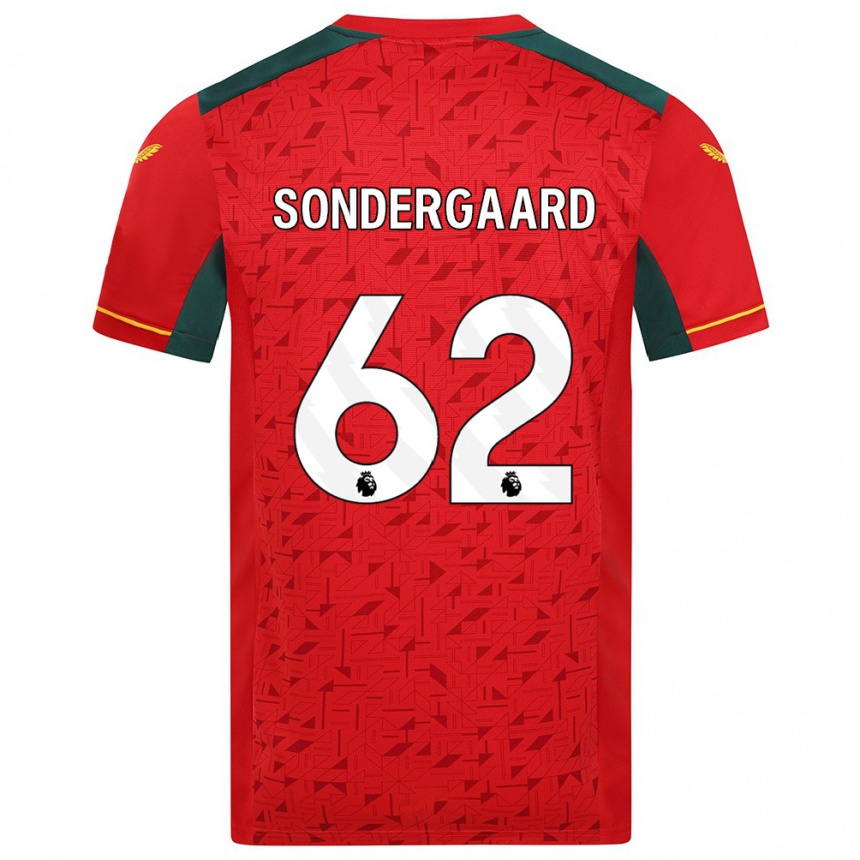 Men Football Andreas Sondergaard #62 Red Away Jersey 2023/24 T-Shirt Canada