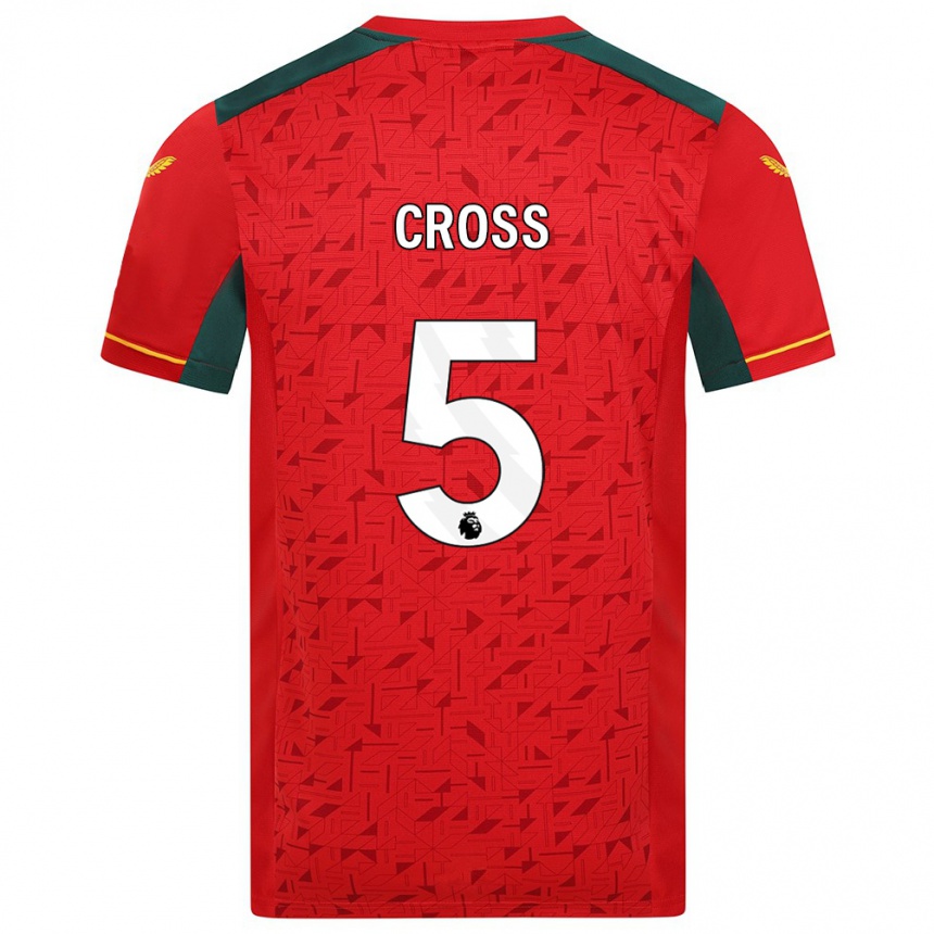 Men Football Emma Cross #5 Red Away Jersey 2023/24 T-Shirt Canada