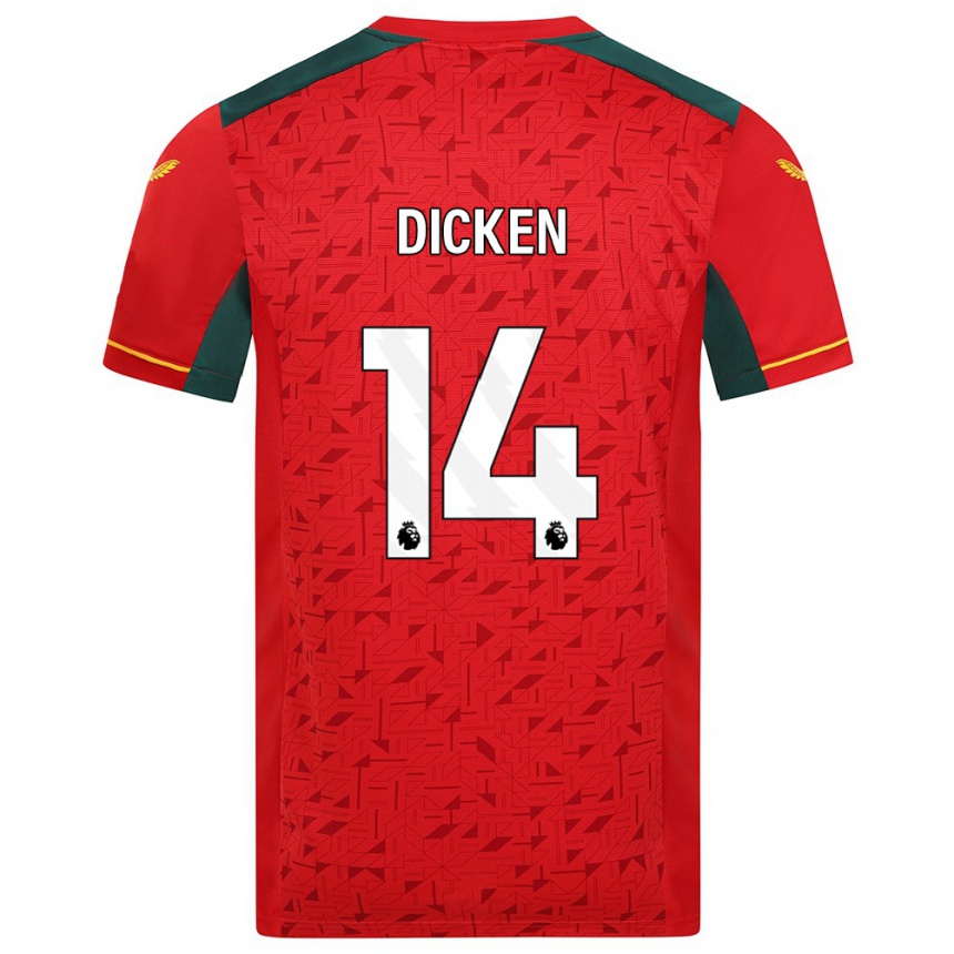 Men Football Amy Dicken #14 Red Away Jersey 2023/24 T-Shirt Canada