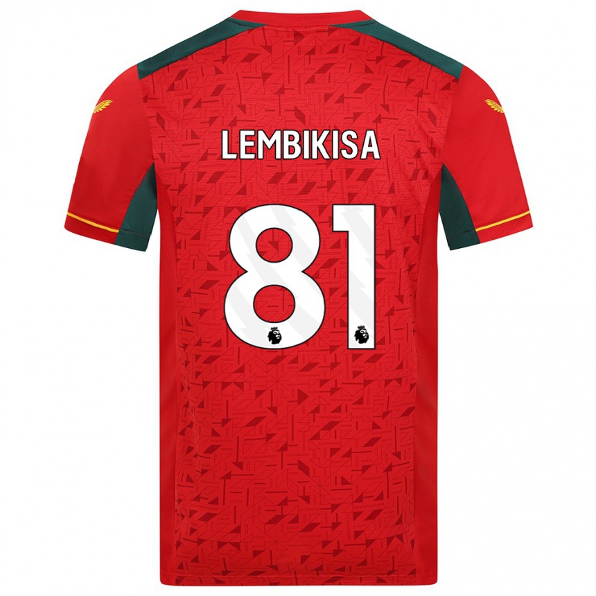 Men Football Dexter Lembikisa #81 Red Away Jersey 2023/24 T-Shirt Canada