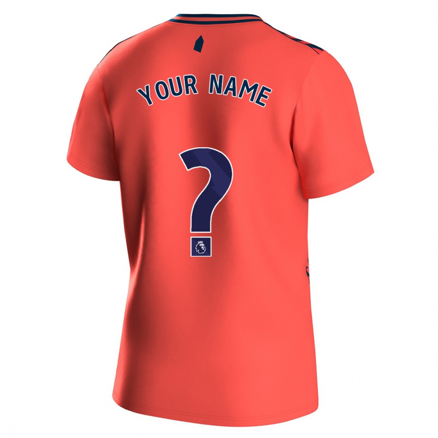 Men Football Your Name #0 Coral Away Jersey 2023/24 T-Shirt Canada