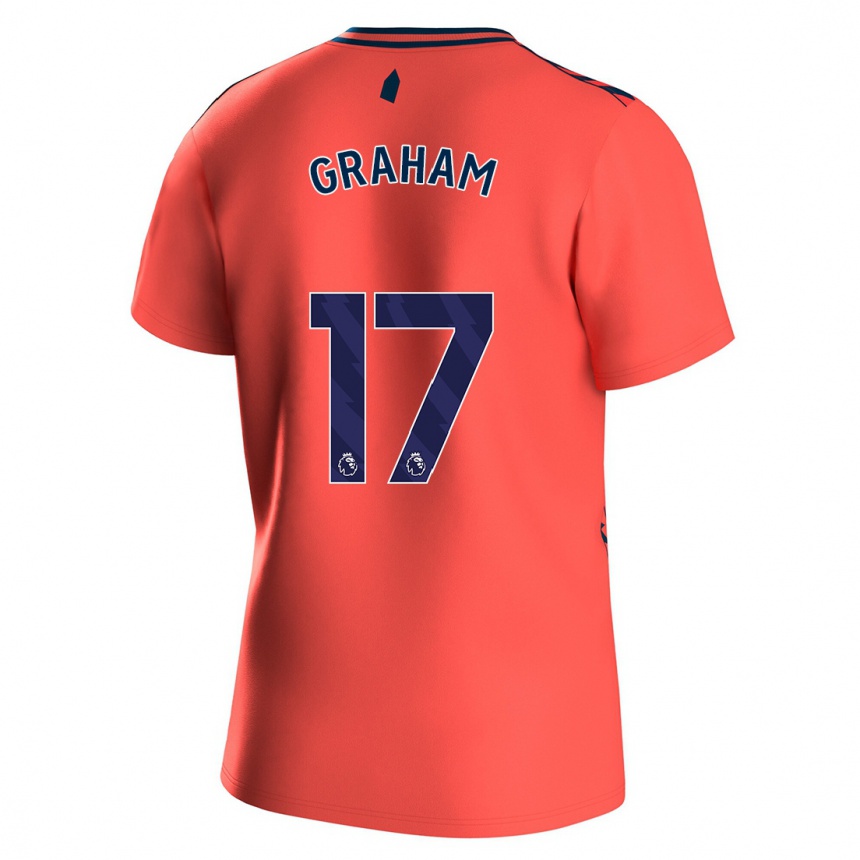 Men Football Lucy Graham #17 Coral Away Jersey 2023/24 T-Shirt Canada