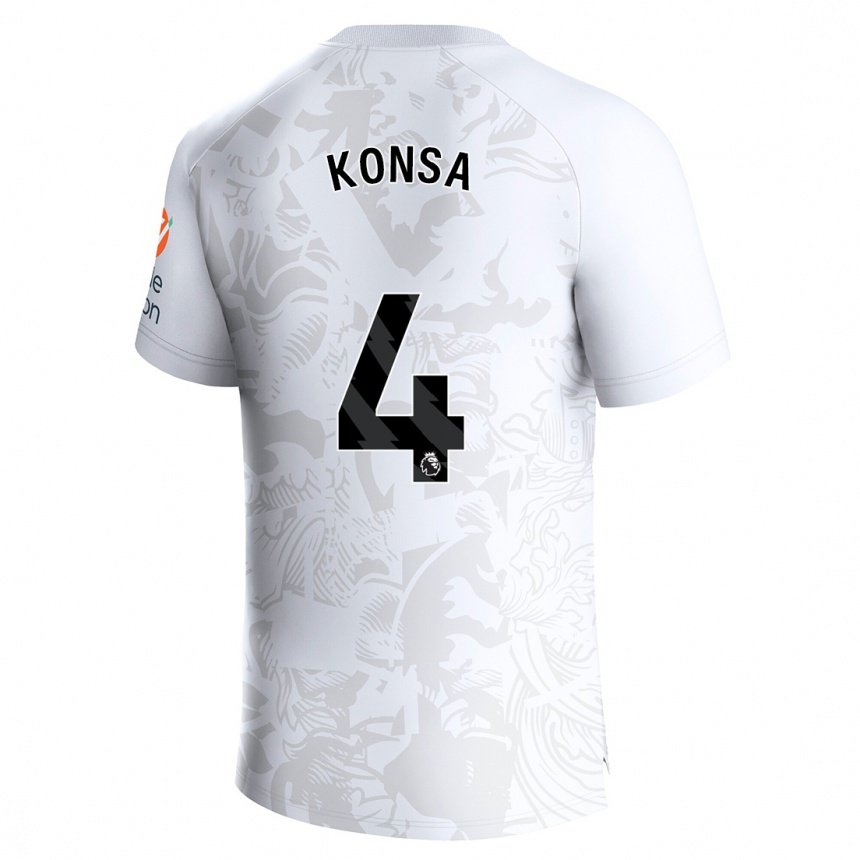 Homme Football Maillot Ezri Konsa #4 Blanc Tenues Extérieur 2023/24 Canada