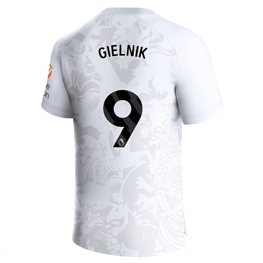 Men Football Emily Gielnik #9 White Away Jersey 2023/24 T-Shirt Canada