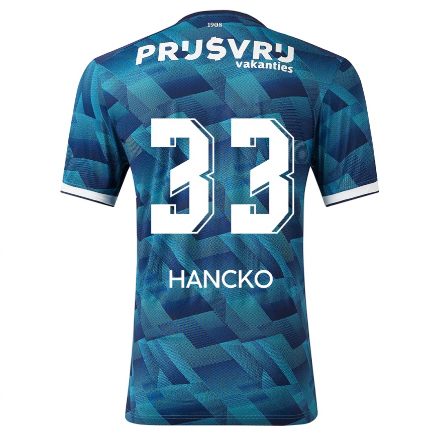 Men Football David Hancko #33 Blue Away Jersey 2023/24 T-Shirt Canada