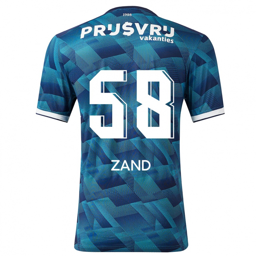 Men Football Shiloht Zand #58 Blue Away Jersey 2023/24 T-Shirt Canada