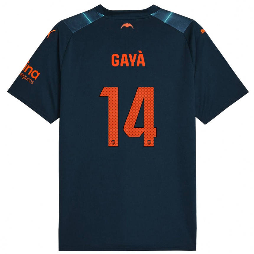 Men Football José Gayà #14 Marine Blue Away Jersey 2023/24 T-Shirt Canada