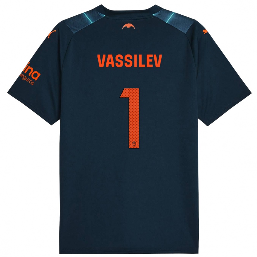 Men Football David Vassilev #1 Marine Blue Away Jersey 2023/24 T-Shirt Canada