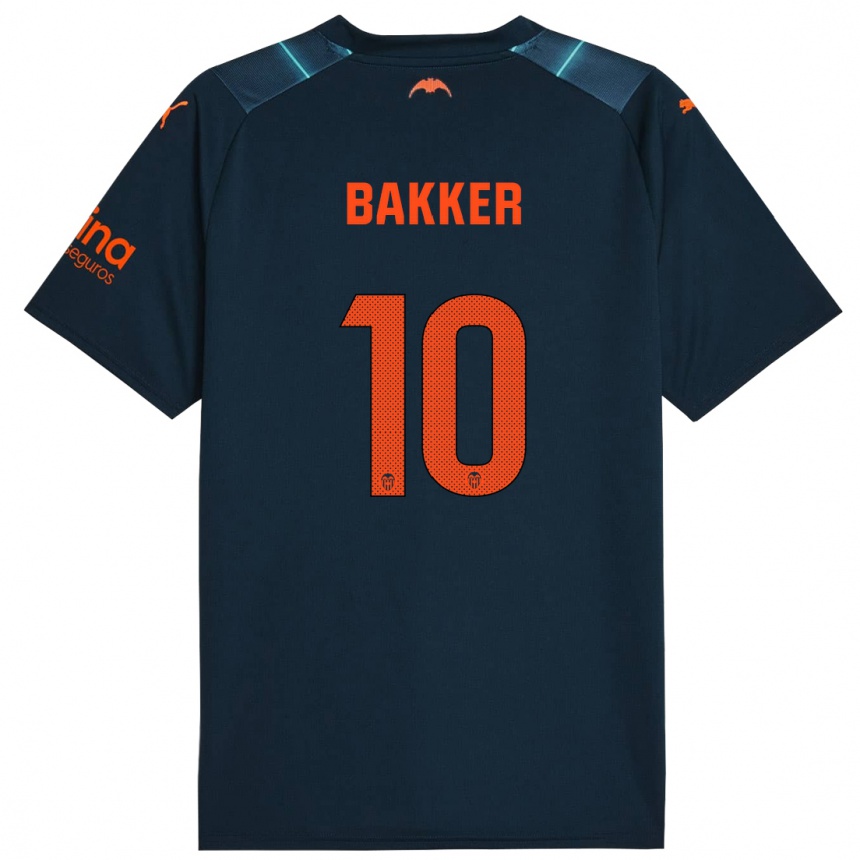 Men Football Linda Bakker #10 Marine Blue Away Jersey 2023/24 T-Shirt Canada