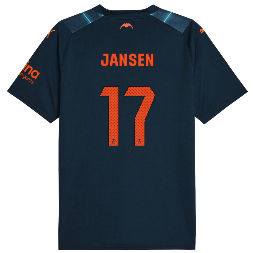 Men Football Ellen Jansen #17 Marine Blue Away Jersey 2023/24 T-Shirt Canada