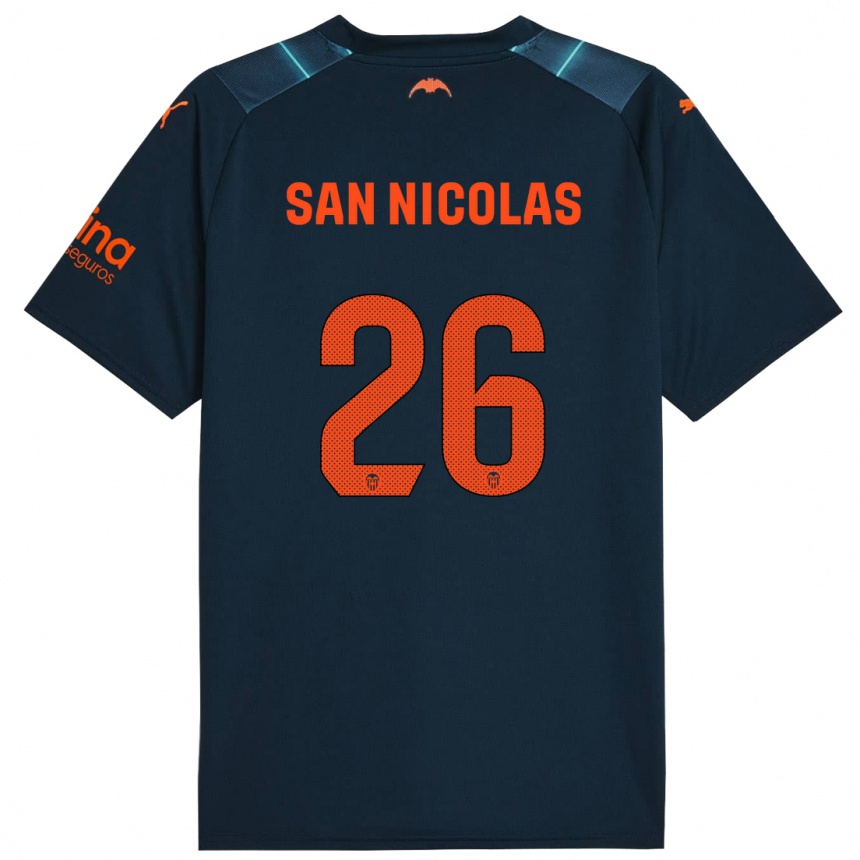 Men Football Olga San Nicolas #26 Marine Blue Away Jersey 2023/24 T-Shirt Canada