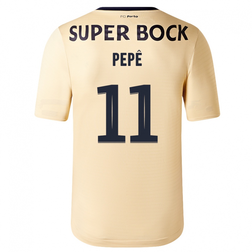 Men Football Pepê #11 Beige-Golden Away Jersey 2023/24 T-Shirt Canada