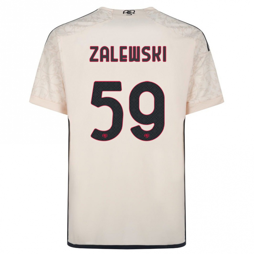 Men Football Nicola Zalewski #59 Off-White Away Jersey 2023/24 T-Shirt Canada