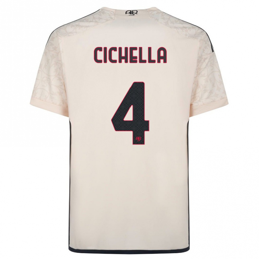 Men Football Matteo Cichella #4 Off-White Away Jersey 2023/24 T-Shirt Canada