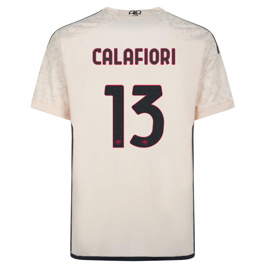 Men Football Riccardo Calafiori #13 Off-White Away Jersey 2023/24 T-Shirt Canada