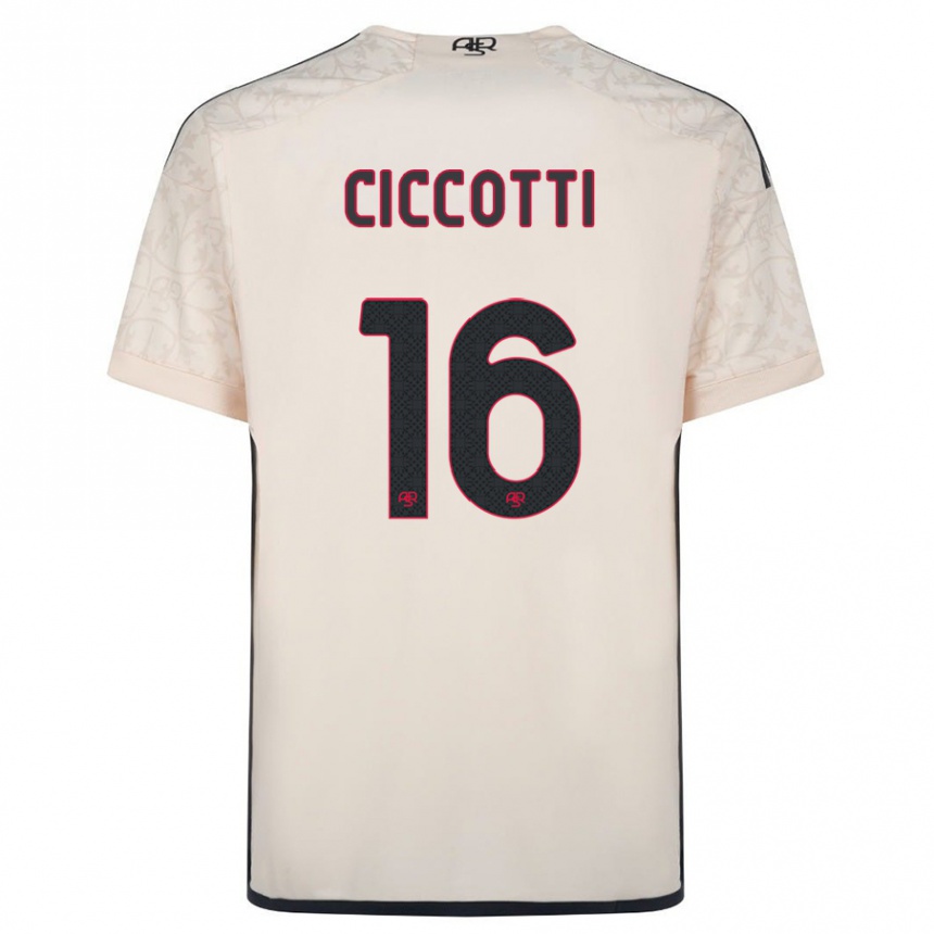 Men Football Claudia Ciccotti #16 Off-White Away Jersey 2023/24 T-Shirt Canada