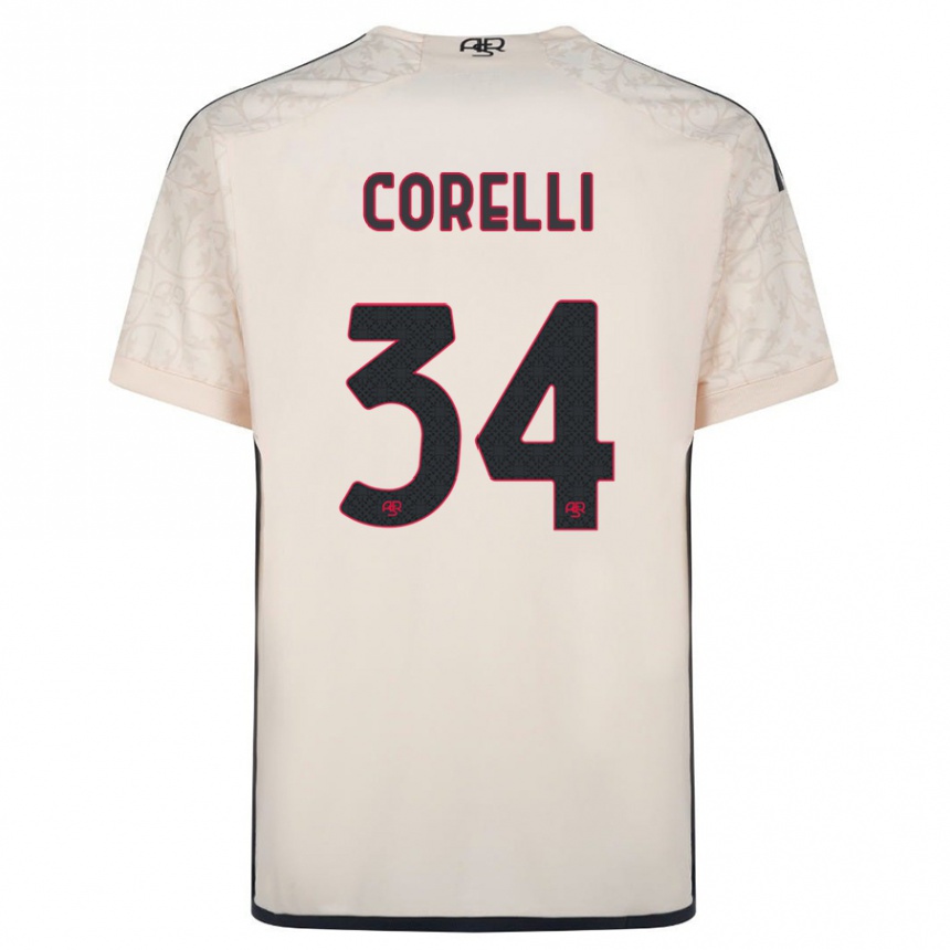 Men Football Alice Corelli #34 Off-White Away Jersey 2023/24 T-Shirt Canada