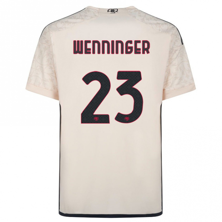 Men Football Carina Wenninger #23 Off-White Away Jersey 2023/24 T-Shirt Canada