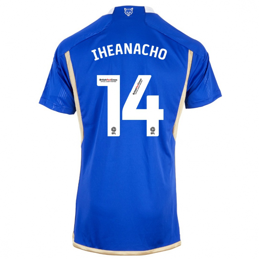 Women  Kelechi Iheanacho #14 Royal Blue Home Jersey 2023/24 T-Shirt Canada