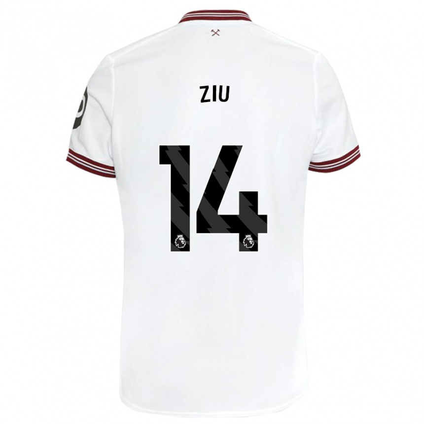 Women Football Jessica Ziu #14 White Away Jersey 2023/24 T-Shirt Canada