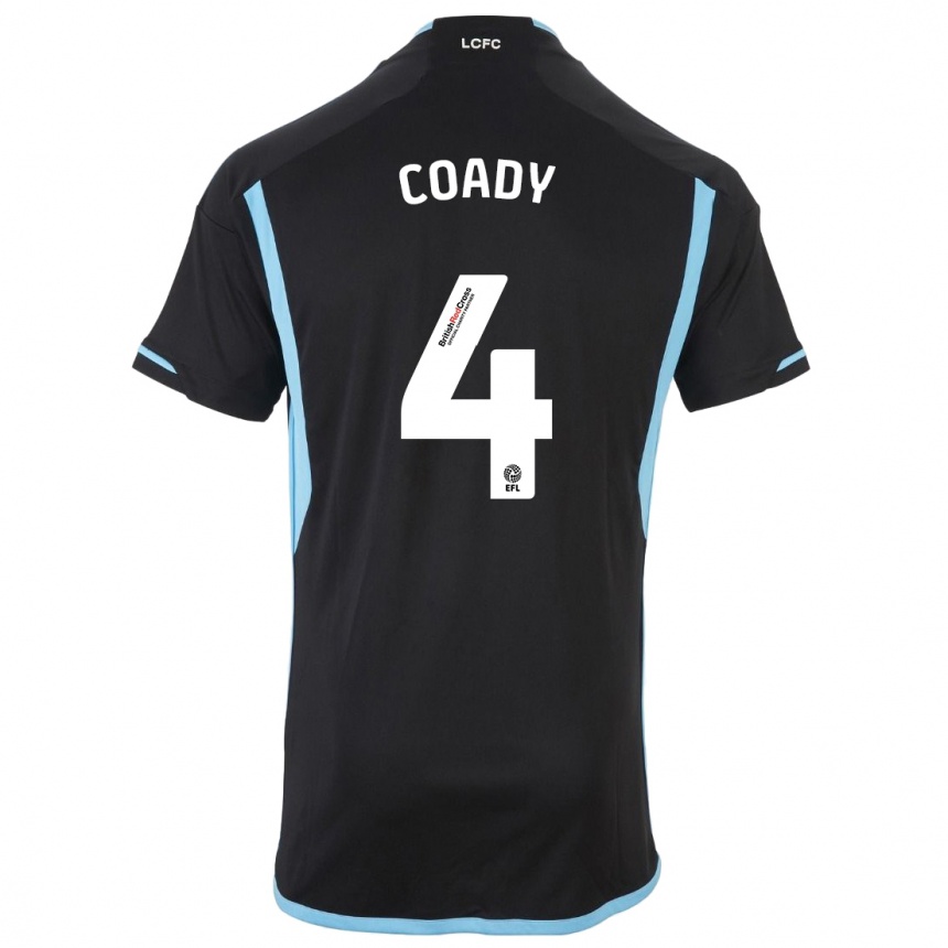 Women Football Conor Coady #4 Black Away Jersey 2023/24 T-Shirt Canada