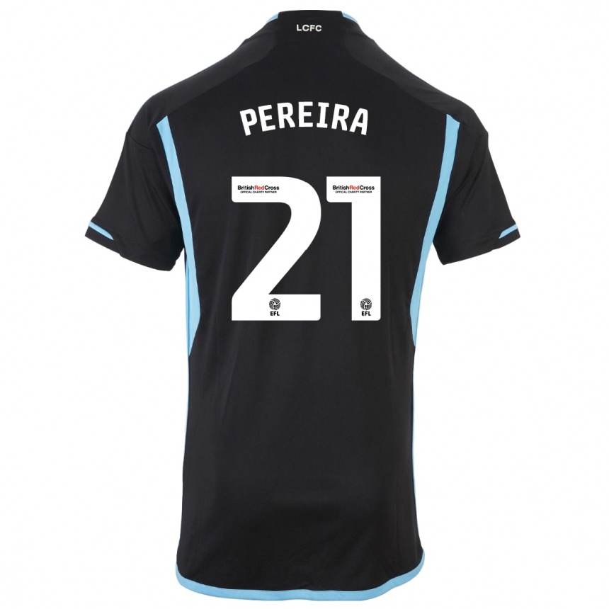 Women Football Ricardo Pereira #21 Black Away Jersey 2023/24 T-Shirt Canada