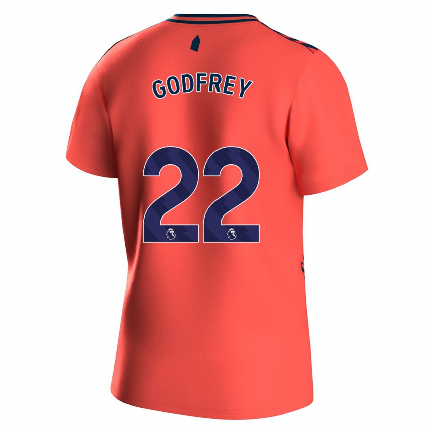 Women Football Ben Godfrey #22 Coral Away Jersey 2023/24 T-Shirt Canada