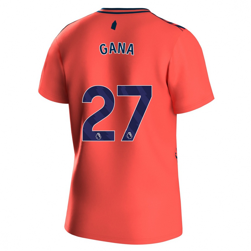 Women Football Idrissa Gueye #27 Coral Away Jersey 2023/24 T-Shirt Canada