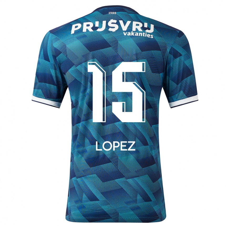 Femme Football Maillot Marcos López #15 Bleu Tenues Extérieur 2023/24 Canada