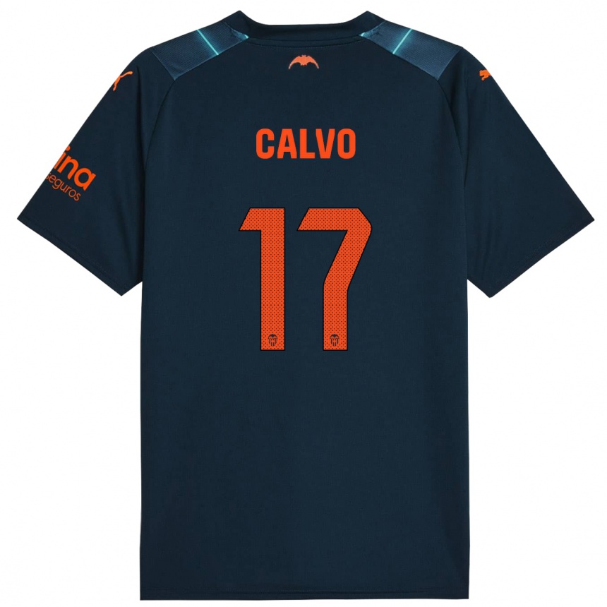 Women Football Borja Calvo #17 Marine Blue Away Jersey 2023/24 T-Shirt Canada