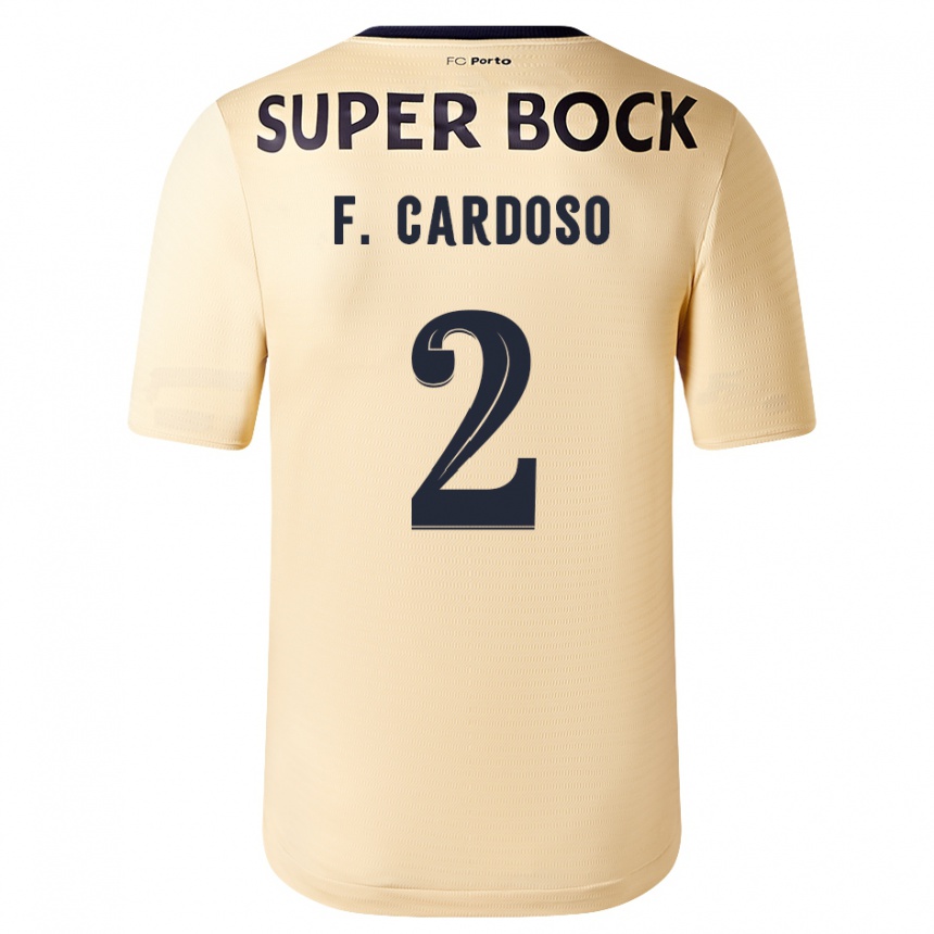 Women Football Fábio Cardoso #2 Beige-Golden Away Jersey 2023/24 T-Shirt Canada