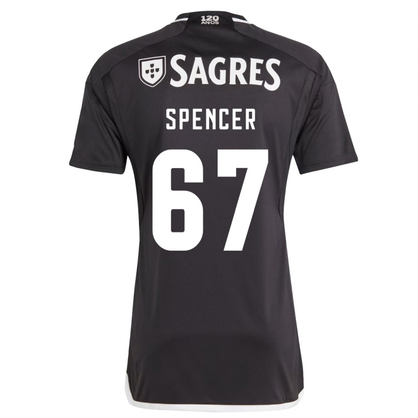 Women Football Diogo Spencer #67 Black Away Jersey 2023/24 T-Shirt Canada