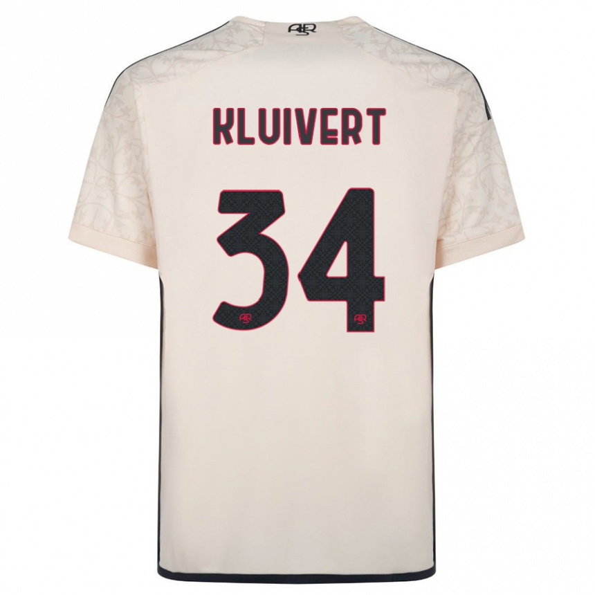 Women Football Justin Kluivert #34 Off-White Away Jersey 2023/24 T-Shirt Canada