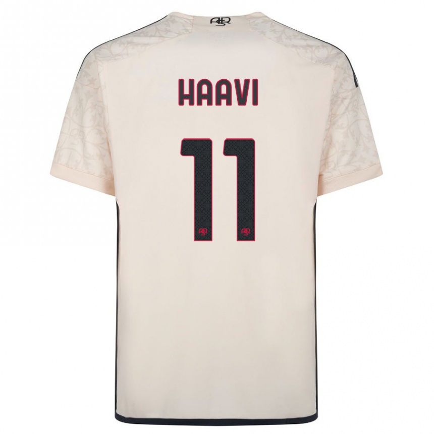 Women Football Emilie Haavi #11 Off-White Away Jersey 2023/24 T-Shirt Canada