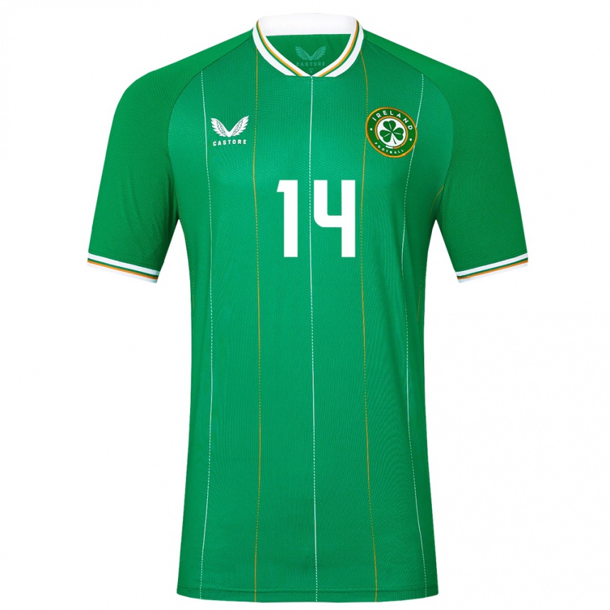 Kids Football Ireland Freya Healy #14 Green Home Jersey 24-26 T-Shirt Canada