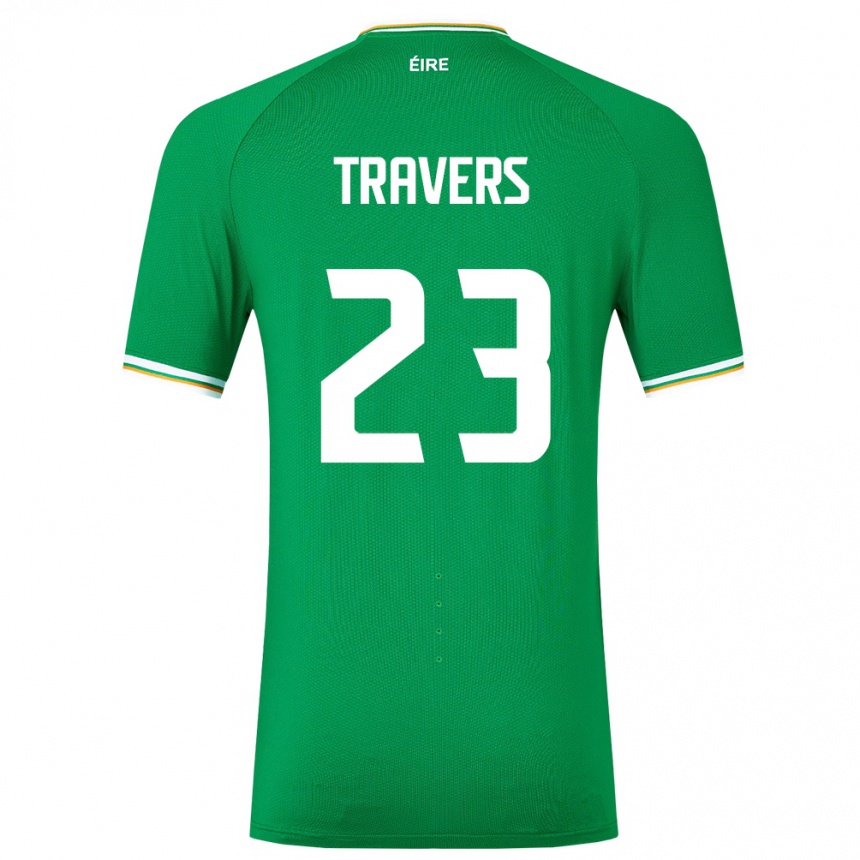 Kids Football Ireland Mark Travers #23 Green Home Jersey 24-26 T-Shirt Canada