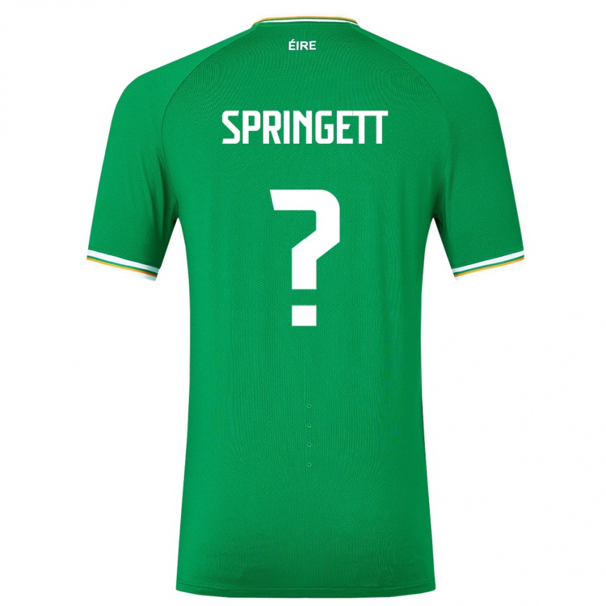 Kids Football Ireland Tony Springett #0 Green Home Jersey 24-26 T-Shirt Canada