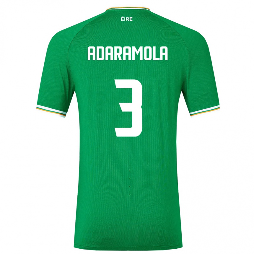 Kids Football Ireland Tayo Adaramola #3 Green Home Jersey 24-26 T-Shirt Canada