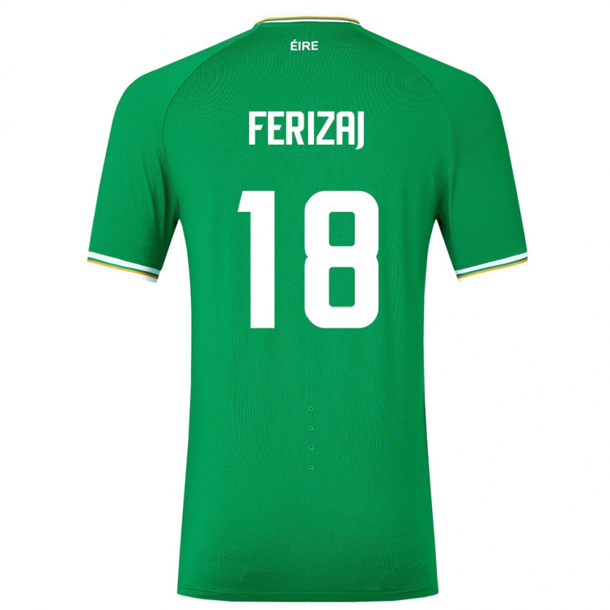 Kids Football Ireland Justin Ferizaj #18 Green Home Jersey 24-26 T-Shirt Canada