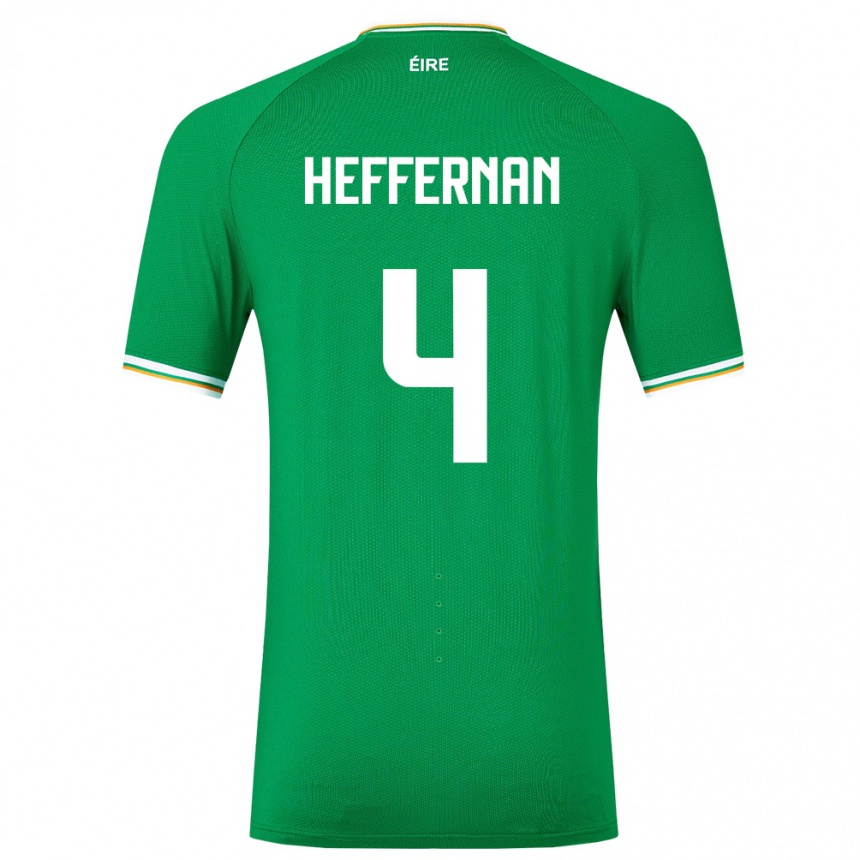 Kids Football Ireland Cathal Heffernan #4 Green Home Jersey 24-26 T-Shirt Canada