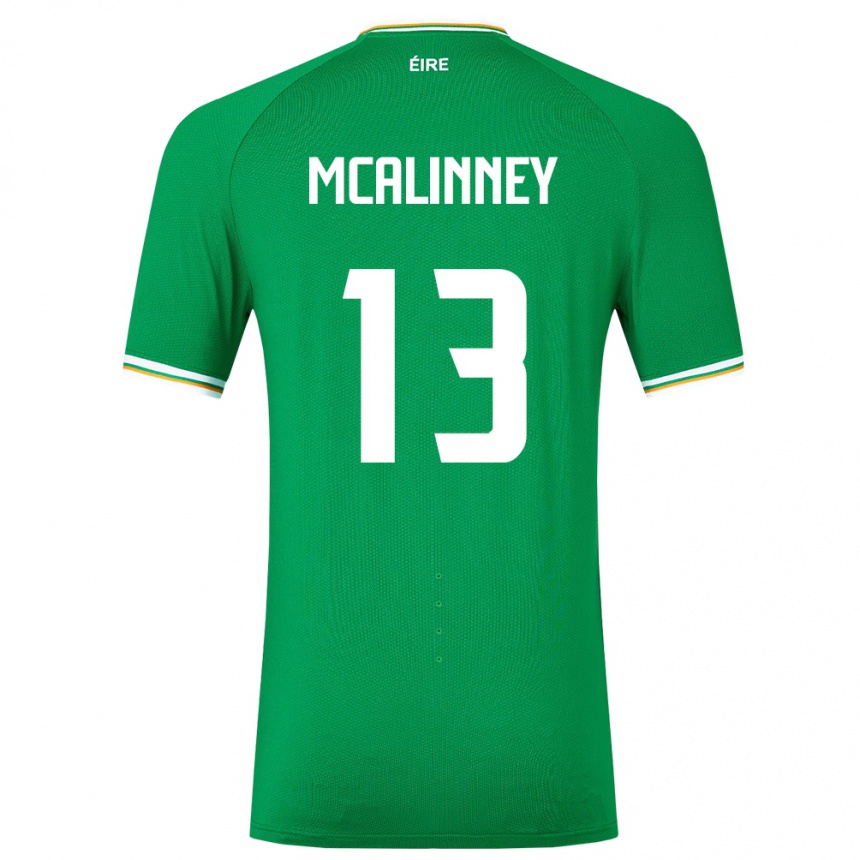 Kids Football Ireland Liam Mcalinney #13 Green Home Jersey 24-26 T-Shirt Canada