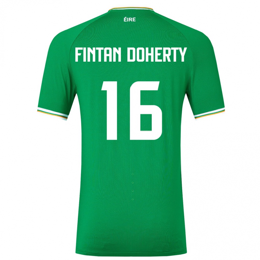 Kids Football Ireland Fintan Doherty #16 Green Home Jersey 24-26 T-Shirt Canada