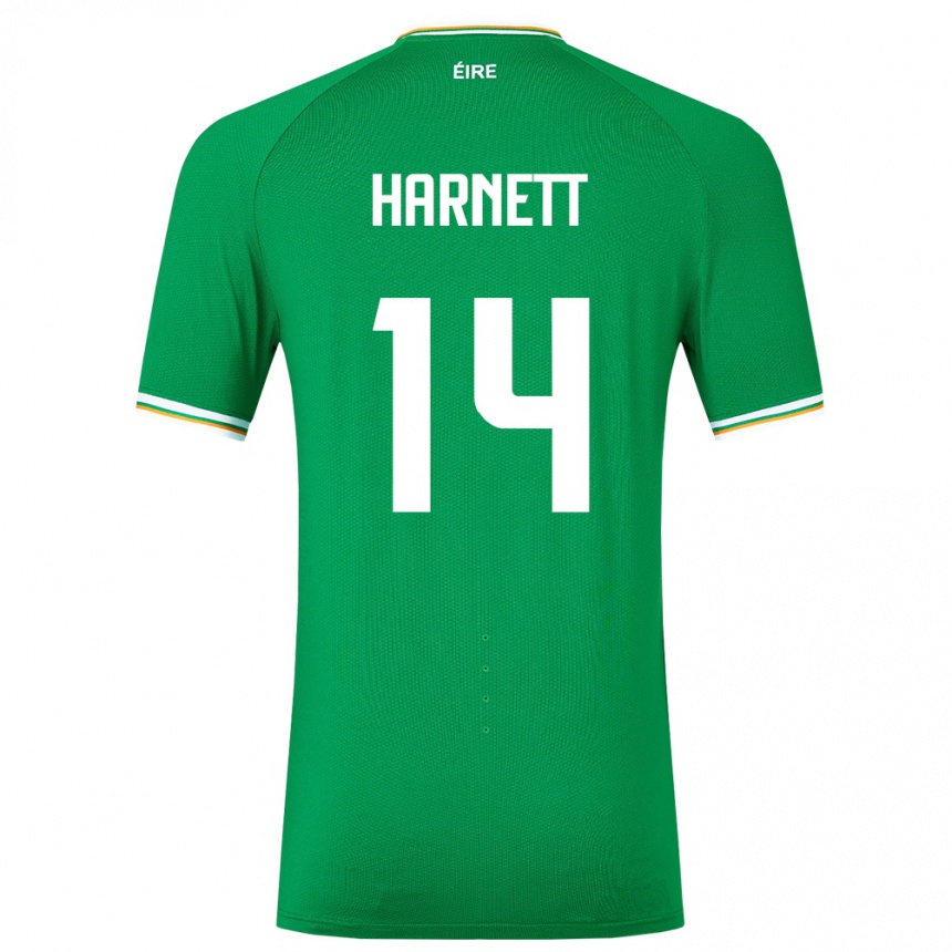 Kids Football Ireland Kaylem Harnett #14 Green Home Jersey 24-26 T-Shirt Canada