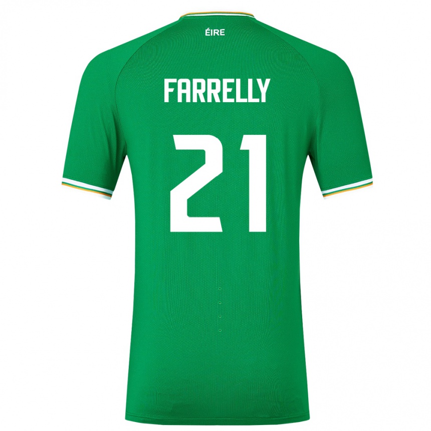 Kids Football Ireland Sinead Farrelly #21 Green Home Jersey 24-26 T-Shirt Canada