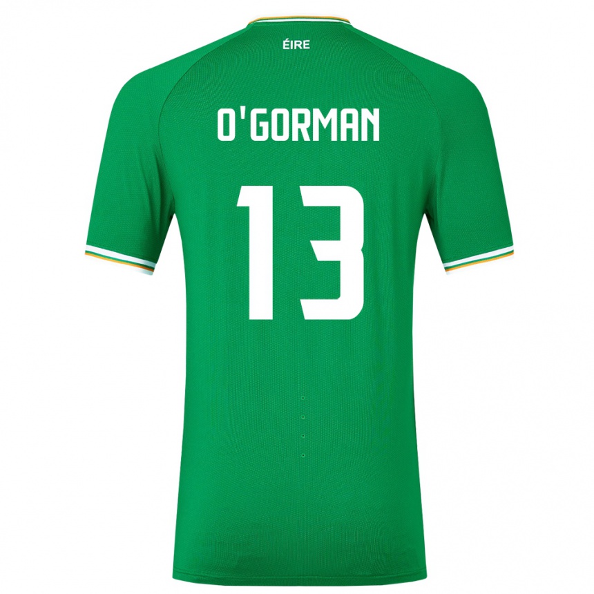 Kids Football Ireland Áine O'gorman #13 Green Home Jersey 24-26 T-Shirt Canada